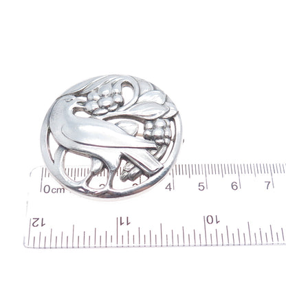 GEORG JENSEN 925 Sterling Silver Antique Denmark Dove Pin Brooch #175