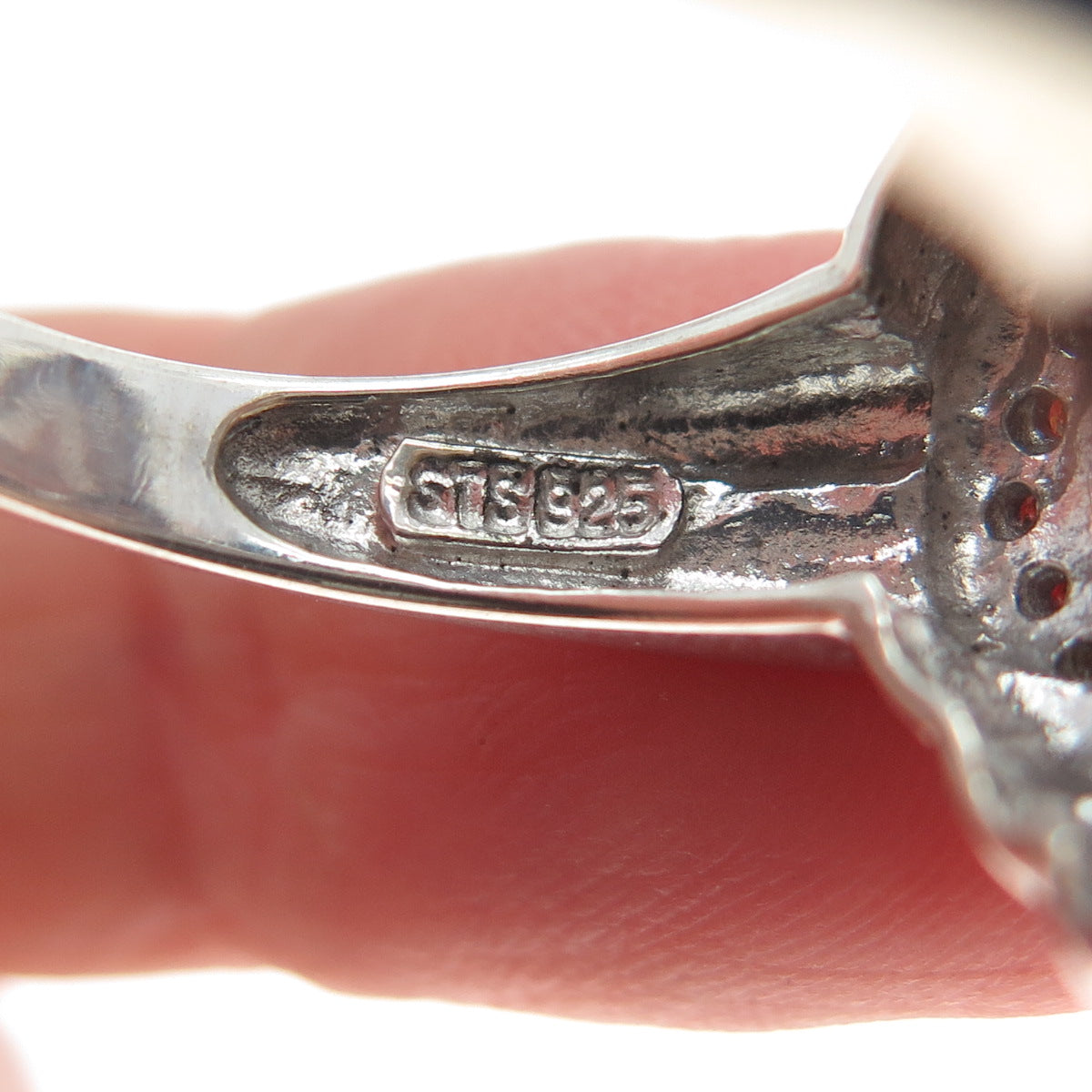 CHUCK CLEMENCY 925 Sterling Silver Real Diamond Cross Sparkle Ring Size 9.25