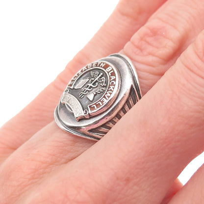 Reed & Co. Sterling Vintage 1969 Enamel Elizabeth Blackwell School Ring Size 6