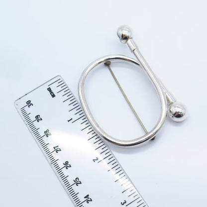 925 Sterling Silver Vintage Modernist Pin Brooch