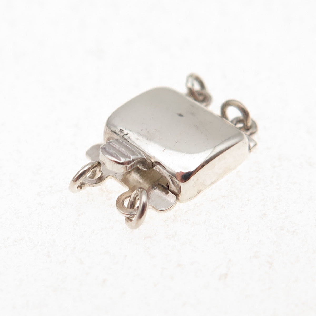 925 Sterling Silver Vintage Bracelet / Necklace Box Lock Clasp