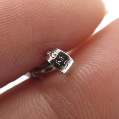 HAN 925 Sterling Silver Round-Cut C Z Lock Minimalist Charm Pendant