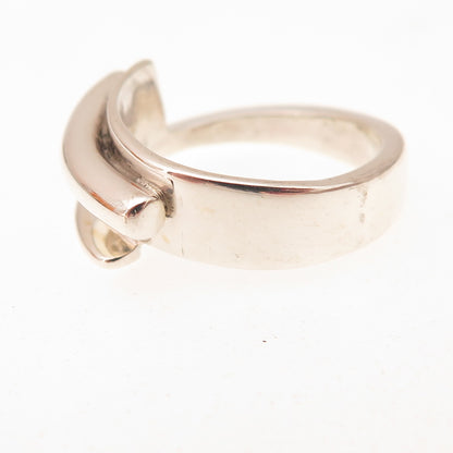 925 Sterling Silver Vintage Modernist Ring Size 7.25
