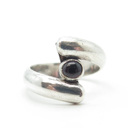 925 Sterling Silver Vintage Real Tourmaline Bypass Ring Size 6