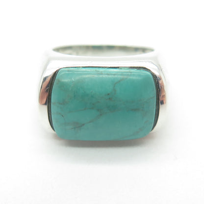 LUCAS LAMETH 925 Sterling Silver Vintage Real Kingman Turquoise Ring Size 7