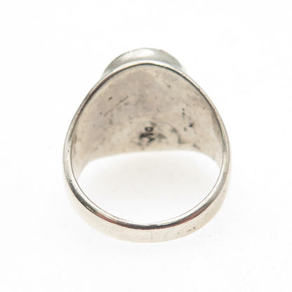 Dicky Amy Quandelacy Zuni Old Pawn Sterling Coral Ring Size 8.5 (missing stone)