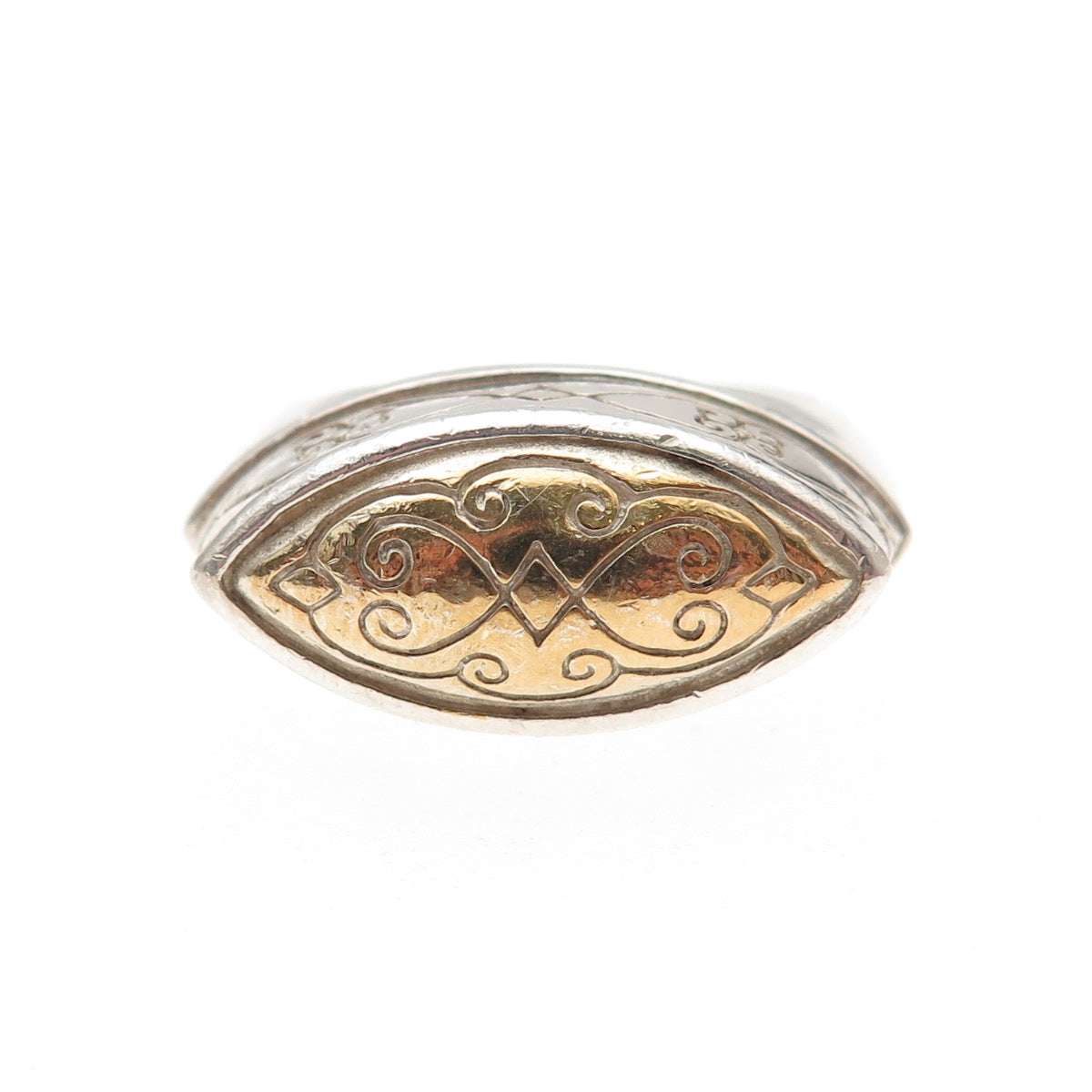 Brighton 925 Sterling Silver 2-Tone Vintage Infinity Heart Ring Size 8