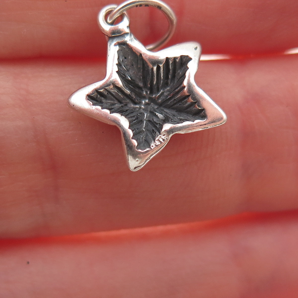925 Sterling Silver Vintage Starfish Oxidized Mini Charm Pendant