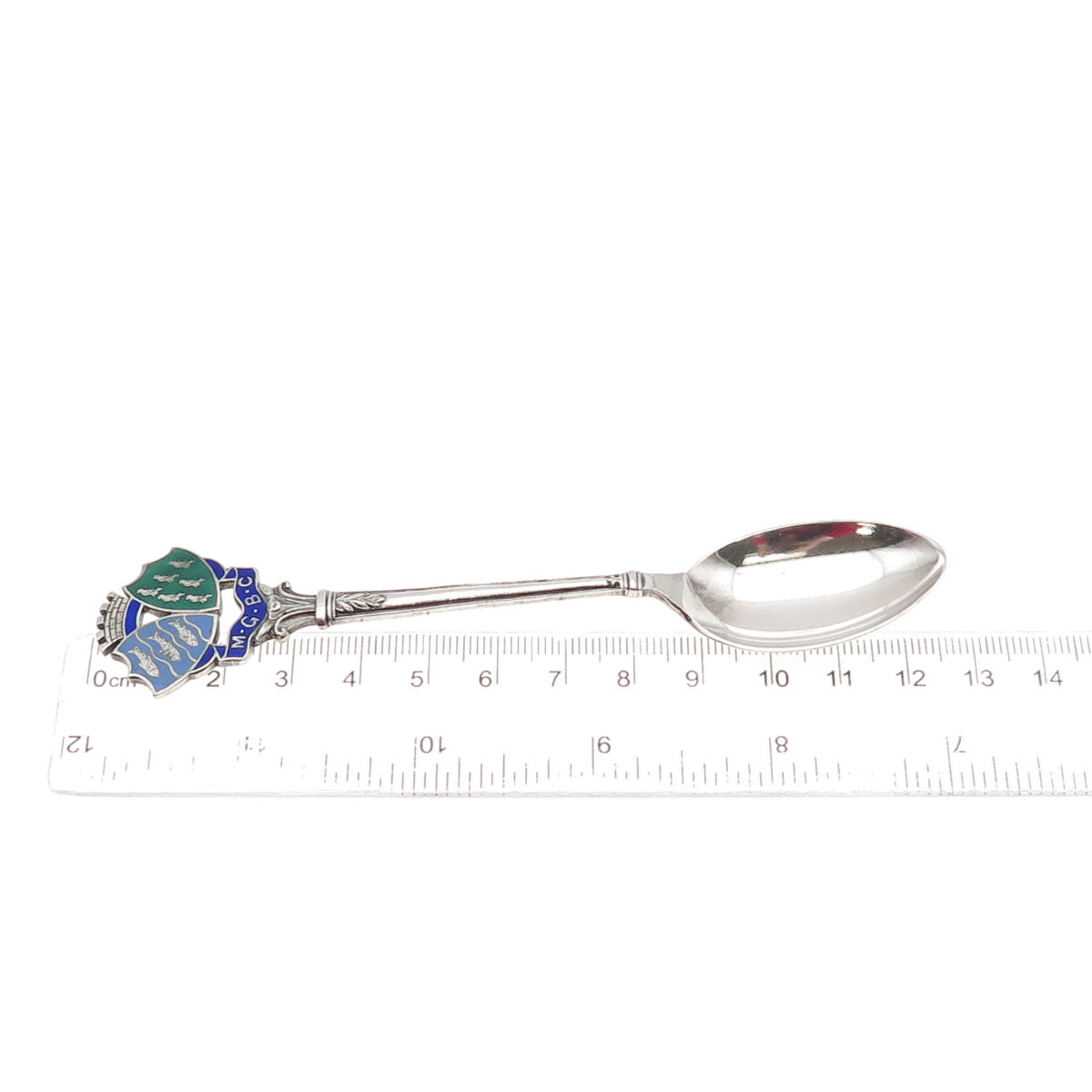 925 Sterling Silver Antique 1933 W&P Birmingham Enamel West Sussex Coffee Spoon