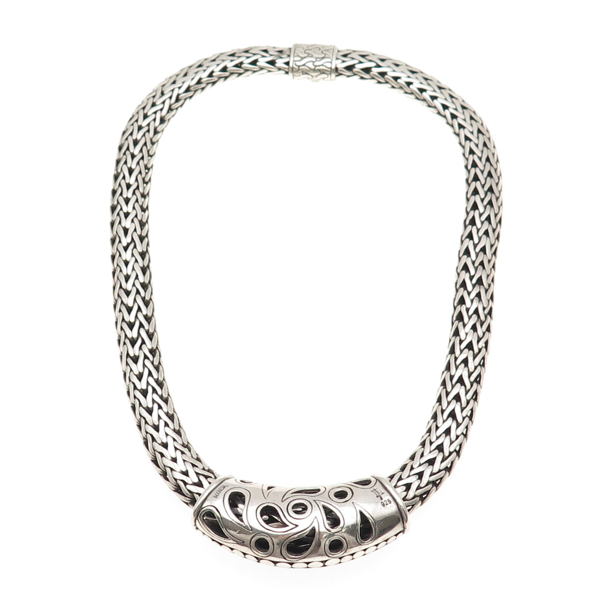 John Hardy Sterling Silver Vintage Woven Icon Heavy 184.5g Chain Necklace 16"