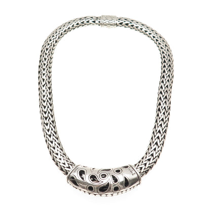 John Hardy Sterling Silver Vintage Woven Icon Heavy 184.5g Chain Necklace 16"