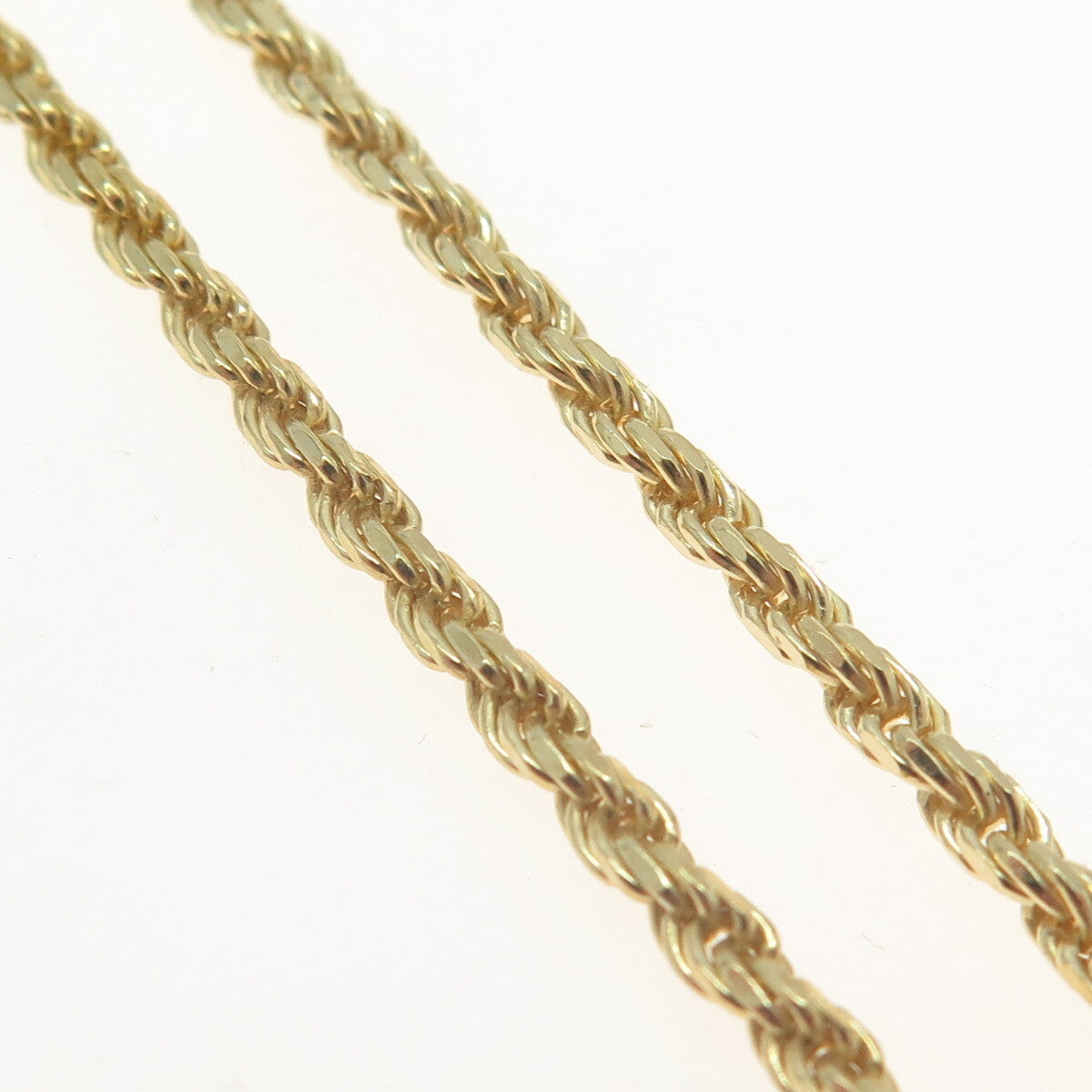 925 Sterling Silver Gold Plated Italy Twisted Rope Chain Necklace 22"