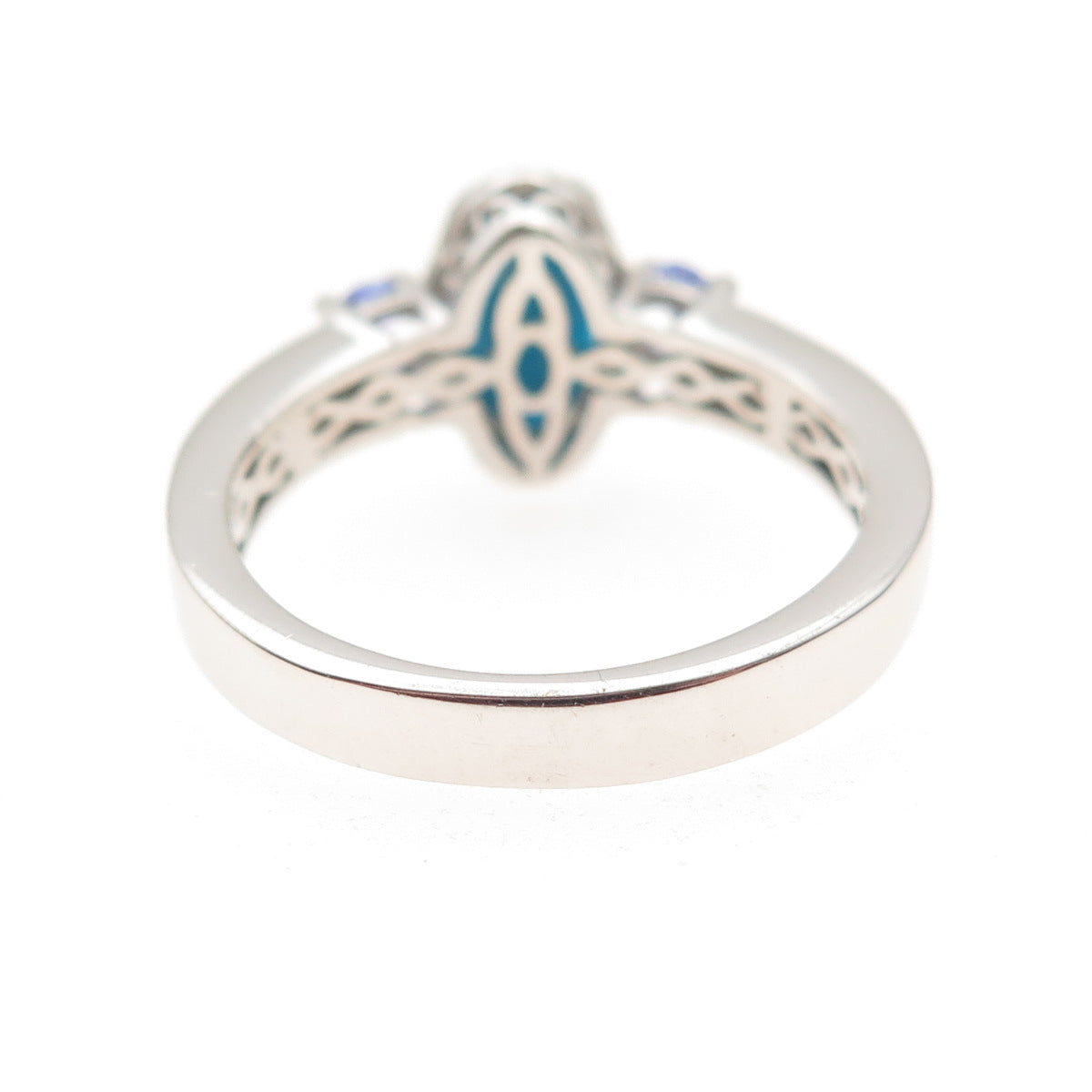 Chuck Clemency 925 Sterling Silver Real Turquoise & Tanzanite Ring Size 8