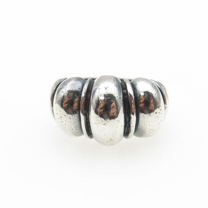 925 Sterling Silver Vintage Modernist Cocoon Oxidized Ring Size 7.5