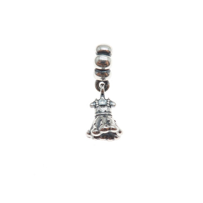 PANDORA 925 Sterling Silver Party Girl Dress Dangle Slide Charm