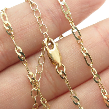 ELA RAE Sterling Silver Gold Plated Real White Topaz Love Chain Necklace 16-18"