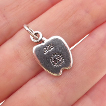 Sundancer 925 Sterling Silver Vintage #1 Teacher Apple Oxidized Charm Pendant