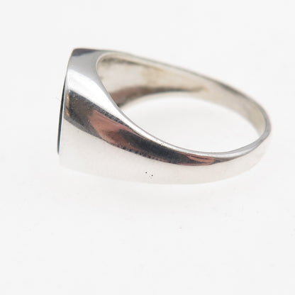 925 Sterling Silver Vintage Real Dendritic Agate Signet Ring Size 7.25