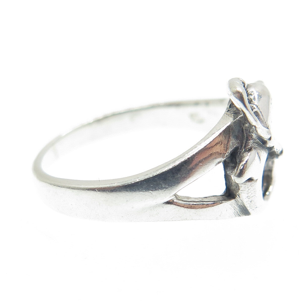 925 Sterling Silver Vintage Dolphin Jumping Through Hoop Ring Size 6.25