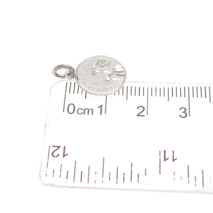 BEAU 925 Sterling Silver Vintage Bridesmaid Round Tag Mini Charm Pendant