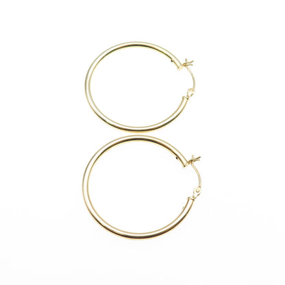 925 Sterling Silver Gold Plated Hoop Earrings