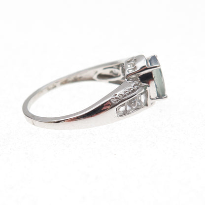 Chuck Clemency 925 Sterling Silver Real Iolite & White Topaz Ring Size 8.25