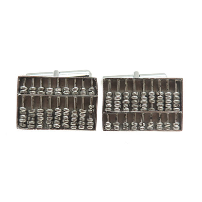 925 Sterling Silver Vintage Hong Kong Abacus Cufflinks