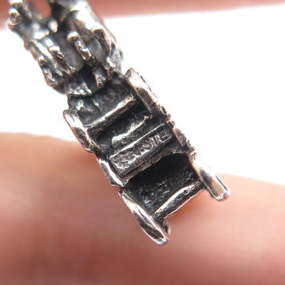 MAISELS INDIAN TRADING 925 Sterling Silver Vintage Carriage 3D Charm Pendant