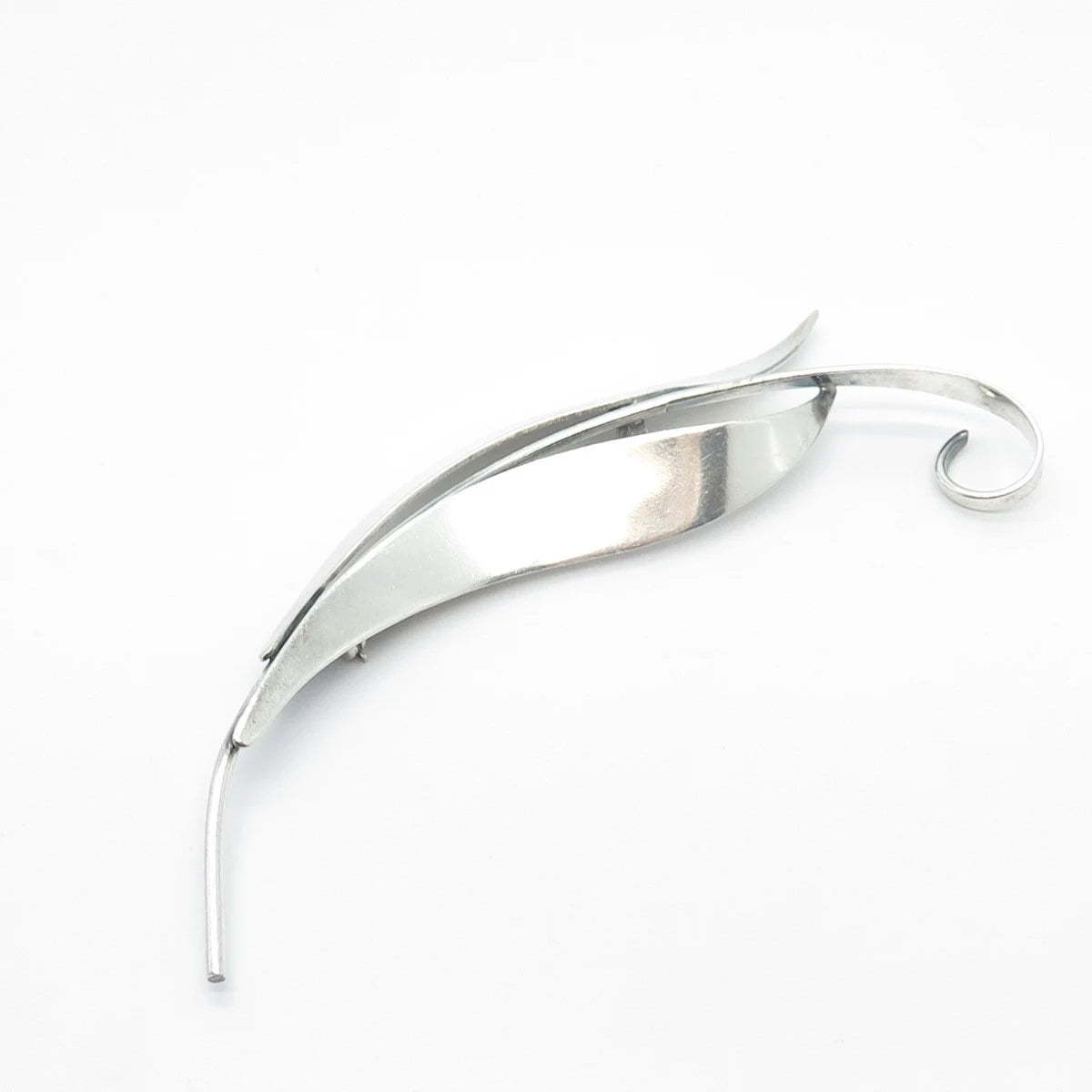 925 Sterling Silver Vintage BEAU Leaf Pin Brooch