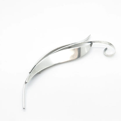 925 Sterling Silver Vintage BEAU Leaf Pin Brooch