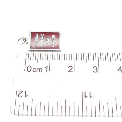 925 Sterling Red Enamel I'm Single It Doesn't Mean I'm Alone Minimalist Pendant