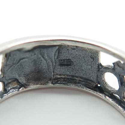 925 Sterling Silver Vintage Om Mantra Band Ring Size 10.25