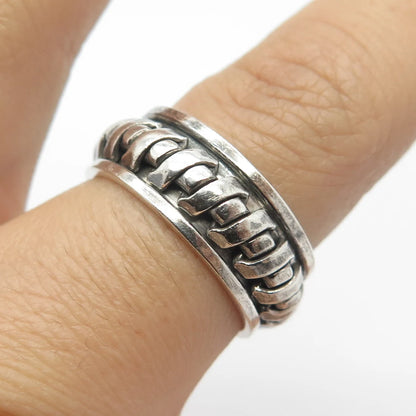 925 Sterling Silver Vintage Rotating Band Ring Size 7.75