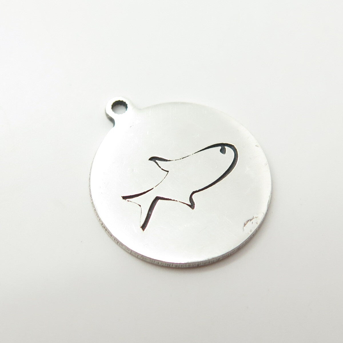 925 Sterling Silver USA Two In Town Shark Charm Pendant