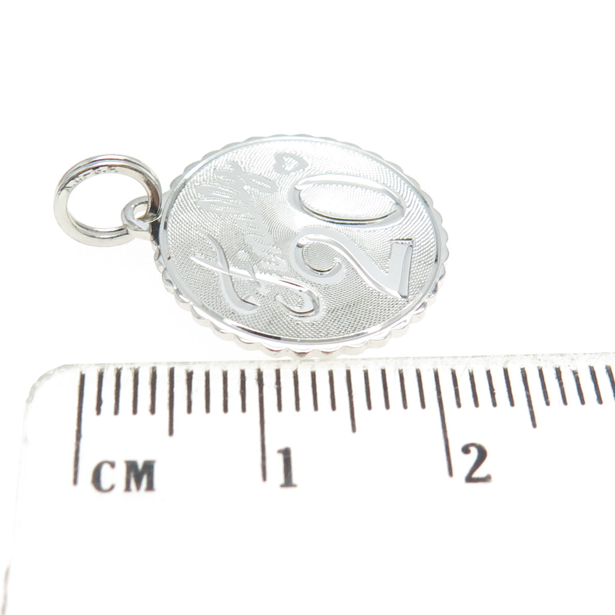 925 Sterling Silver Vintage "Finally 20" Round Pendant