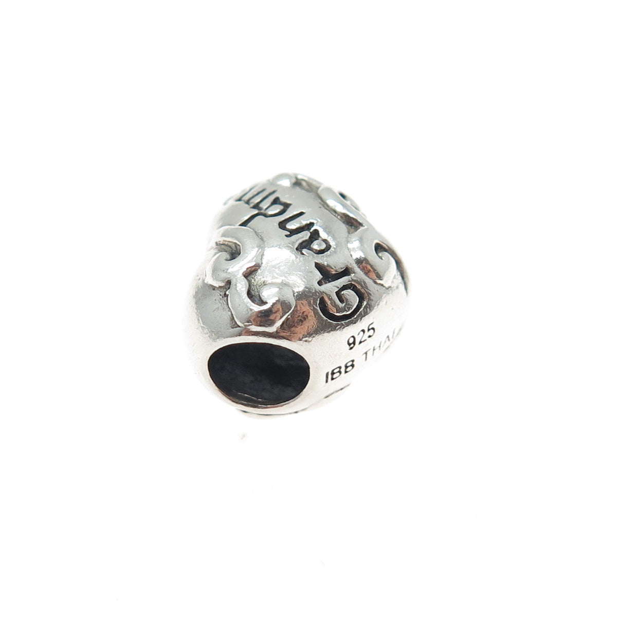 925 Sterling Silver Vintage Grandma Heart Bead Charm