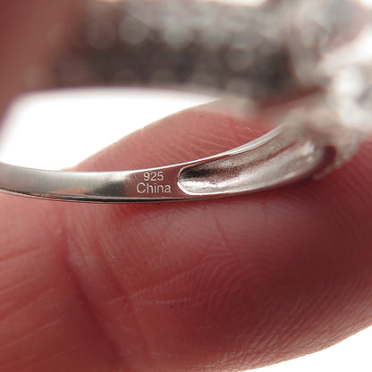 925 Sterling Silver Round-Cut C Z Engagement Ring Size 8