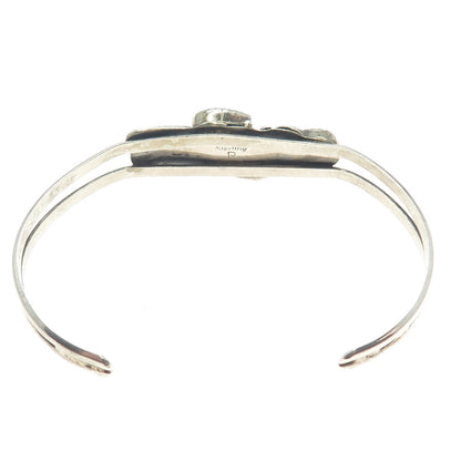 REX ABEITA NAVAJO Old Pawn Sterling Silver Black Onyx Adjustable Bracelet 6.75"