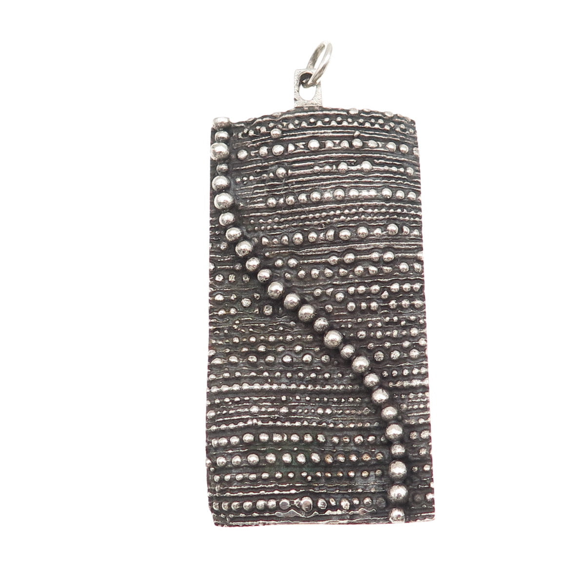 Kultateollisuus Ky 830H Silver Vintage 1969 Finland Modernist Oxidized Pendant