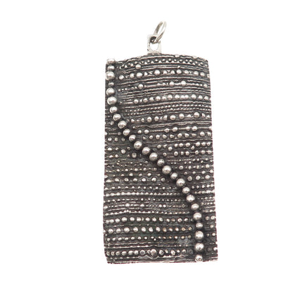 Kultateollisuus Ky 830H Silver Vintage 1969 Finland Modernist Oxidized Pendant