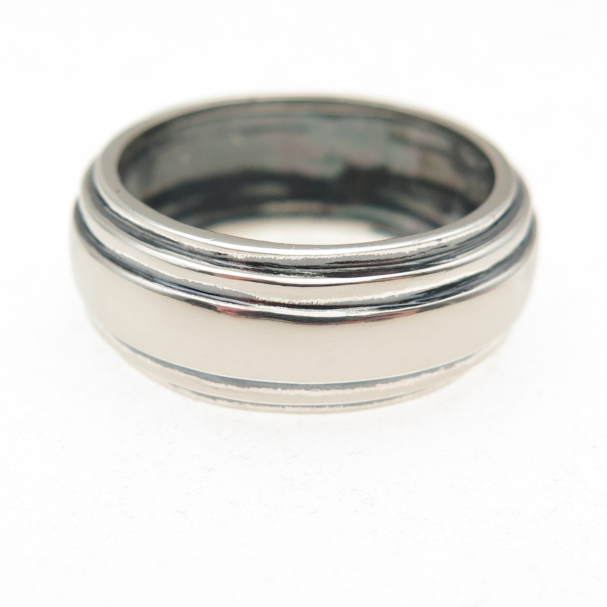 Chapal Zenray 925 Sterling Silver Vintage Modernist Oxidized Band Ring Size 7