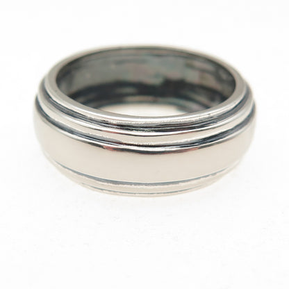 Chapal Zenray 925 Sterling Silver Vintage Modernist Oxidized Band Ring Size 7