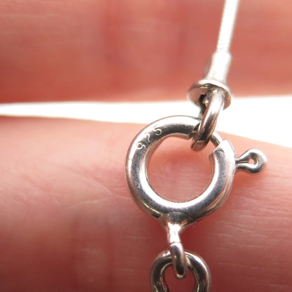 925 Sterling Silver Vintage Real Opal Modernist Snake Chain Necklace 18"