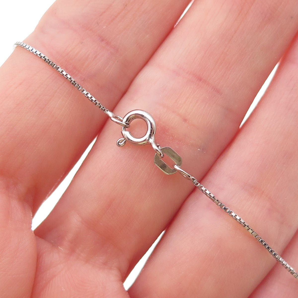 925 Sterling Silver Enamel It's A Boy Box Chain Necklace 18"