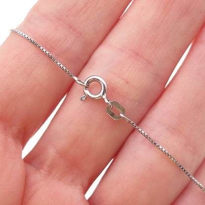 925 Sterling Silver Enamel It's A Boy Box Chain Necklace 18"