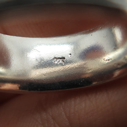 925 Sterling Silver Vintage Song of Solomon Judaica Band Ring Size 8.25
