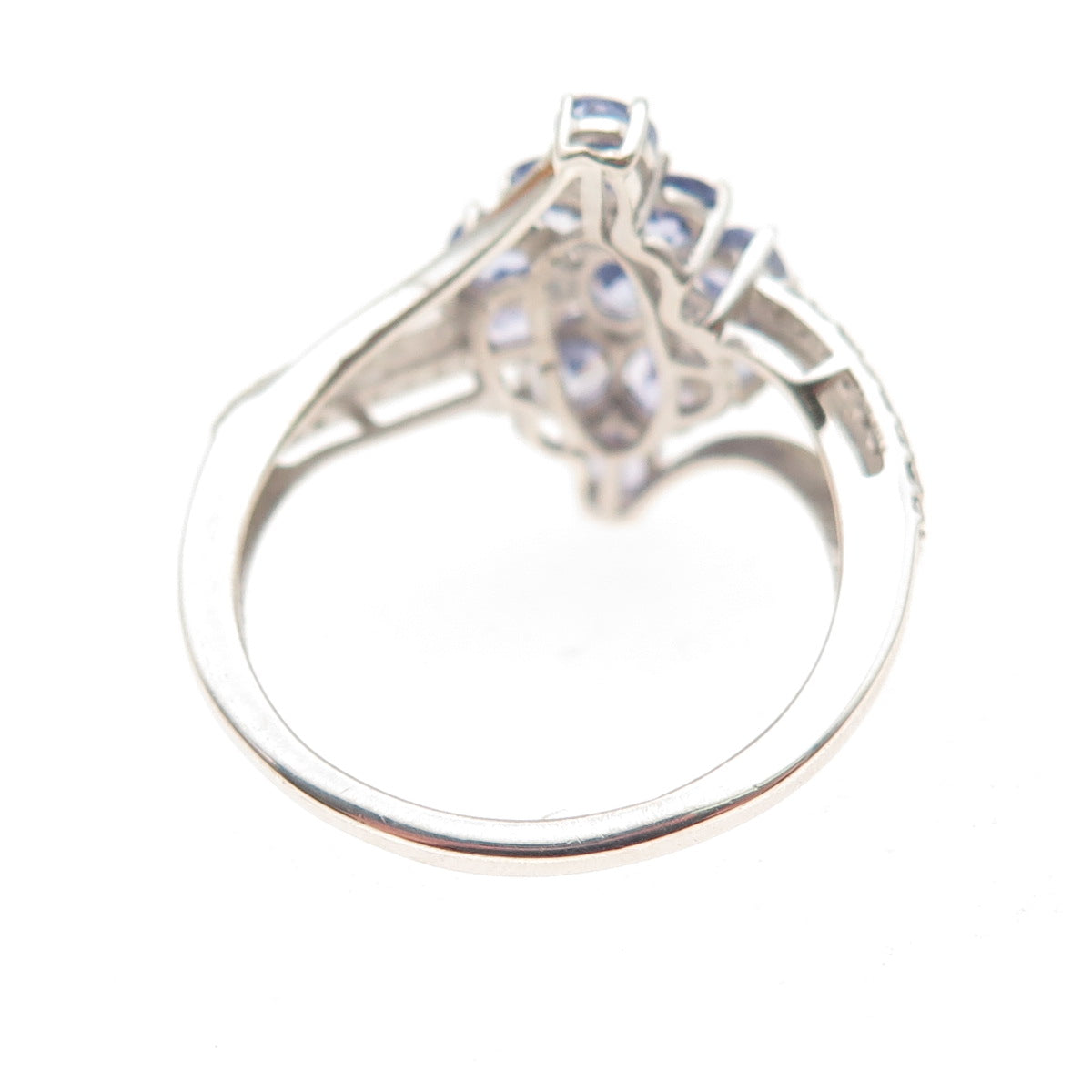 Chuck Clemency 925 Sterling Silver Real Multi-Cut Tanzanite Ring Size 7.25