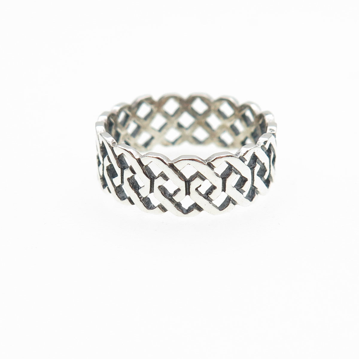 925 Sterling Silver Vintage Celtic Knot Band Ring Size 5.25