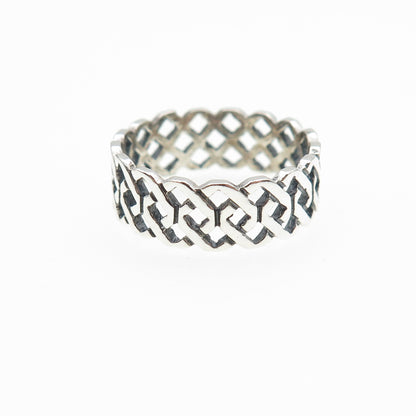925 Sterling Silver Vintage Celtic Knot Band Ring Size 5.25