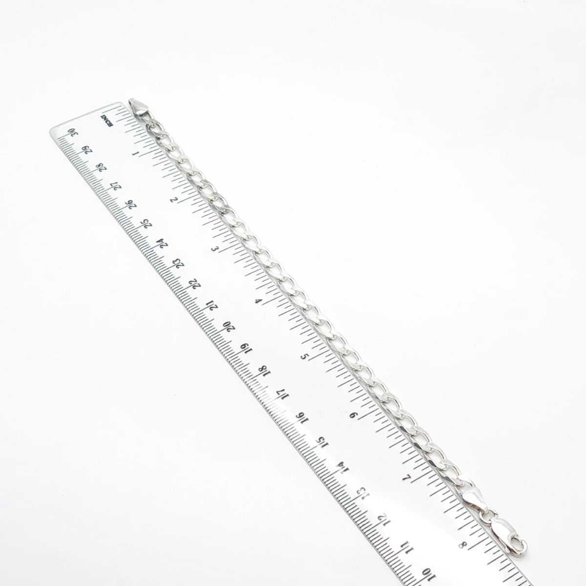 925 Sterling Silver Vintage Italy Cuban Link Bracelet 8.25"